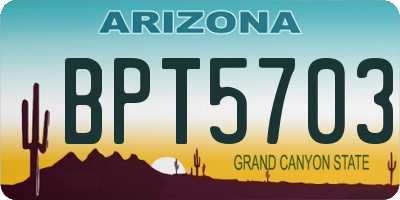 AZ license plate BPT5703