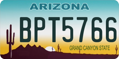 AZ license plate BPT5766