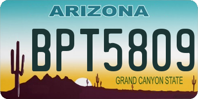 AZ license plate BPT5809