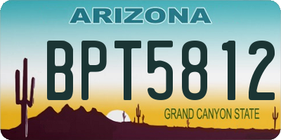 AZ license plate BPT5812