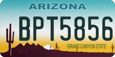 AZ license plate BPT5856