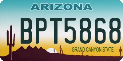AZ license plate BPT5868