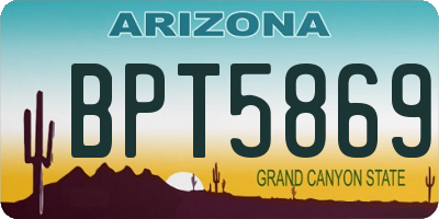 AZ license plate BPT5869