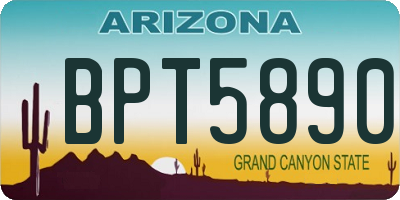 AZ license plate BPT5890