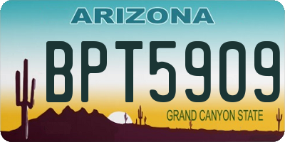 AZ license plate BPT5909