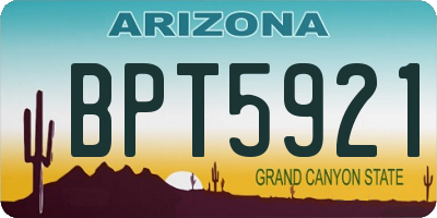 AZ license plate BPT5921
