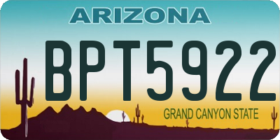 AZ license plate BPT5922