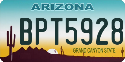 AZ license plate BPT5928