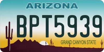AZ license plate BPT5939