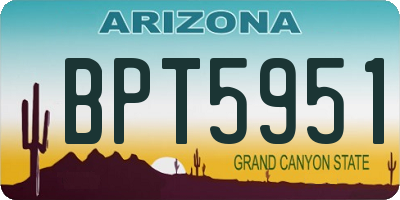AZ license plate BPT5951