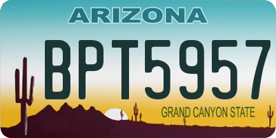 AZ license plate BPT5957