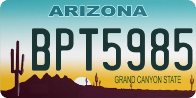 AZ license plate BPT5985
