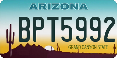 AZ license plate BPT5992
