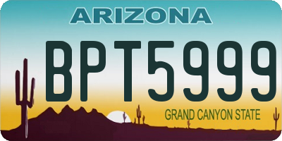 AZ license plate BPT5999