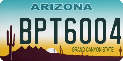 AZ license plate BPT6004
