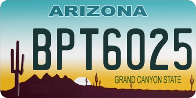 AZ license plate BPT6025