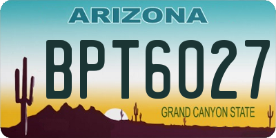 AZ license plate BPT6027