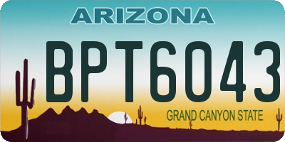 AZ license plate BPT6043