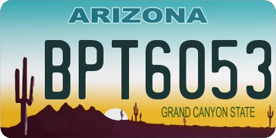 AZ license plate BPT6053