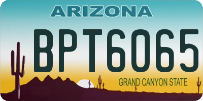 AZ license plate BPT6065