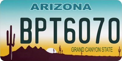 AZ license plate BPT6070