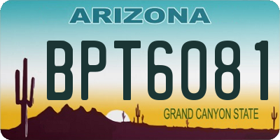 AZ license plate BPT6081