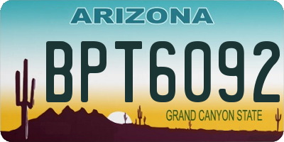 AZ license plate BPT6092