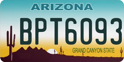 AZ license plate BPT6093