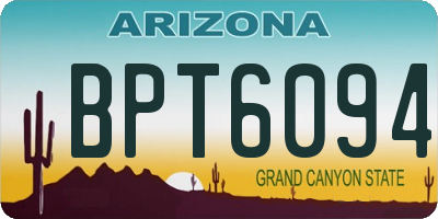 AZ license plate BPT6094
