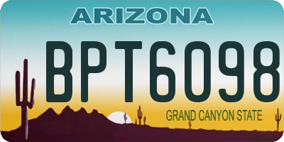 AZ license plate BPT6098