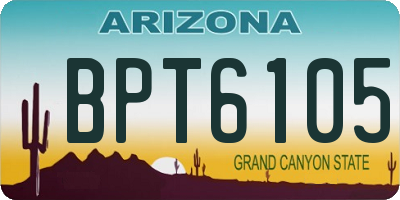 AZ license plate BPT6105