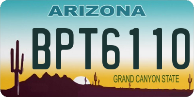 AZ license plate BPT6110