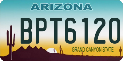AZ license plate BPT6120