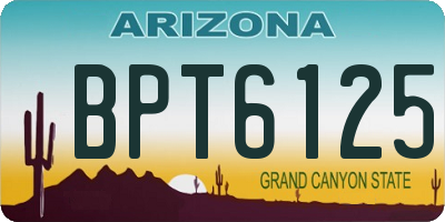 AZ license plate BPT6125