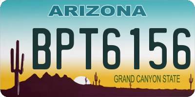 AZ license plate BPT6156