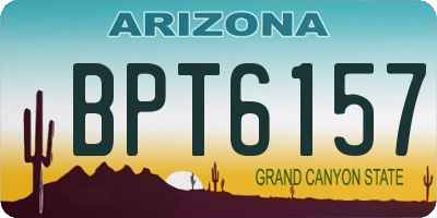 AZ license plate BPT6157