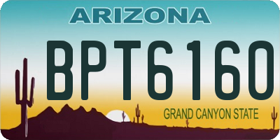 AZ license plate BPT6160