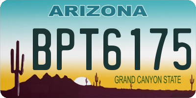 AZ license plate BPT6175