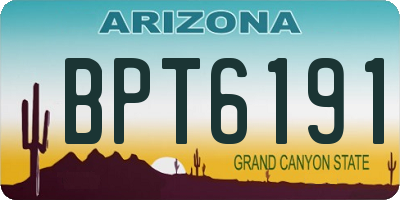 AZ license plate BPT6191