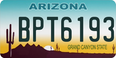 AZ license plate BPT6193