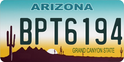 AZ license plate BPT6194