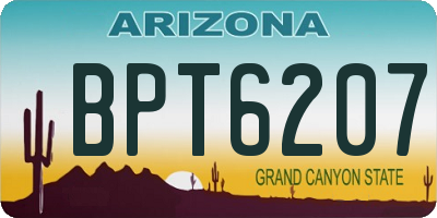 AZ license plate BPT6207