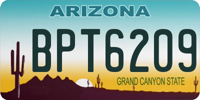 AZ license plate BPT6209