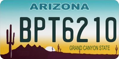 AZ license plate BPT6210