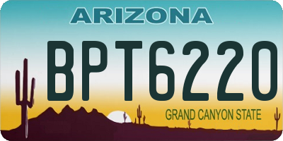 AZ license plate BPT6220