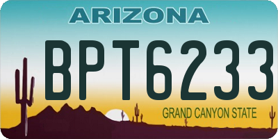 AZ license plate BPT6233