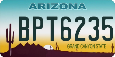 AZ license plate BPT6235
