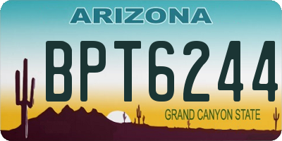 AZ license plate BPT6244