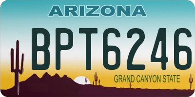 AZ license plate BPT6246