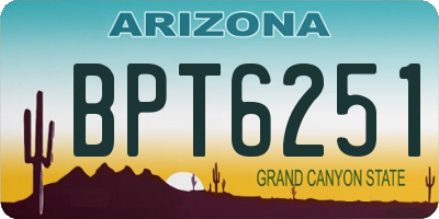 AZ license plate BPT6251